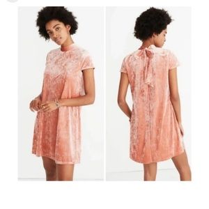 Madewell NWT Crushed Velvet Mockneck Dress peach color- size XL - Item K1070